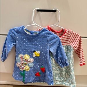 Baby Boden Blue and Red Kids Dresses with Floral and Stripe Patterns